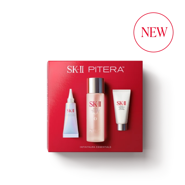 Rangkaian produk esensial SK-II PITERA™ INFINITAURA untuk kulit cerah dan halus